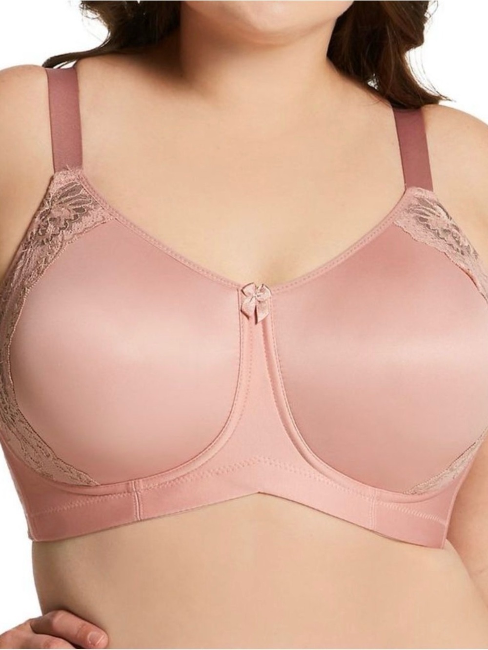Elila Microfiber & Lace Molded Softcup Wireless Bra - Dusty Rose 1903